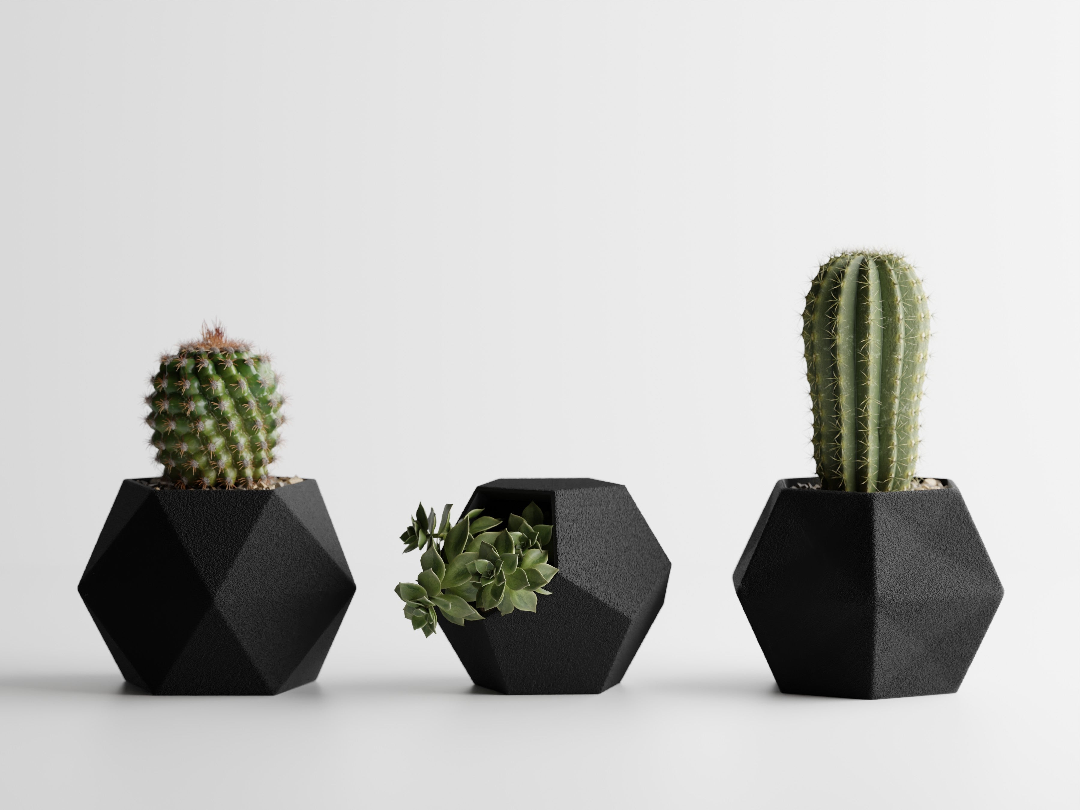 GeoTrio – Set of 3 Geometric Decorative Plant Pots