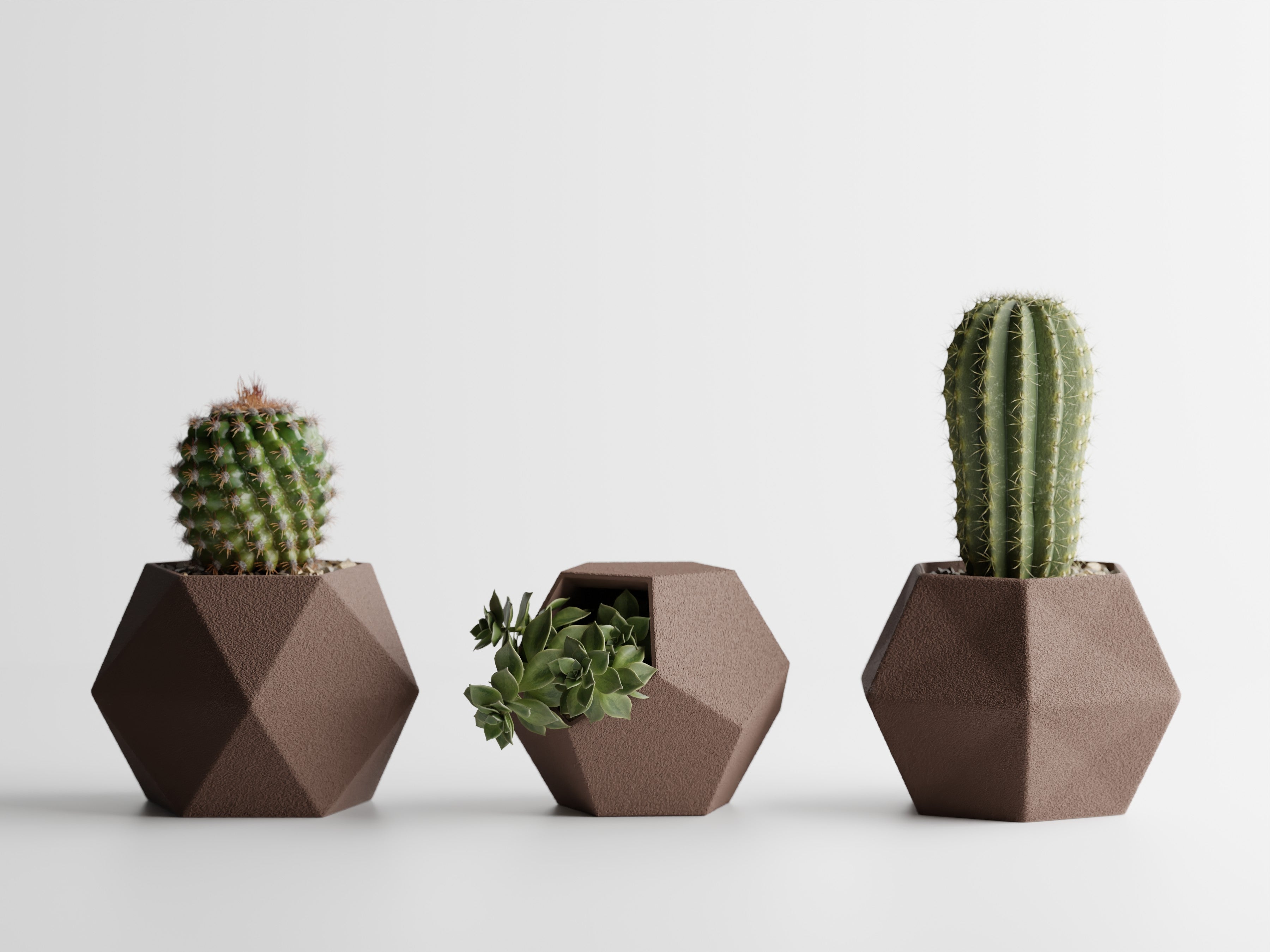 GeoTrio – Set of 3 Geometric Decorative Plant Pots