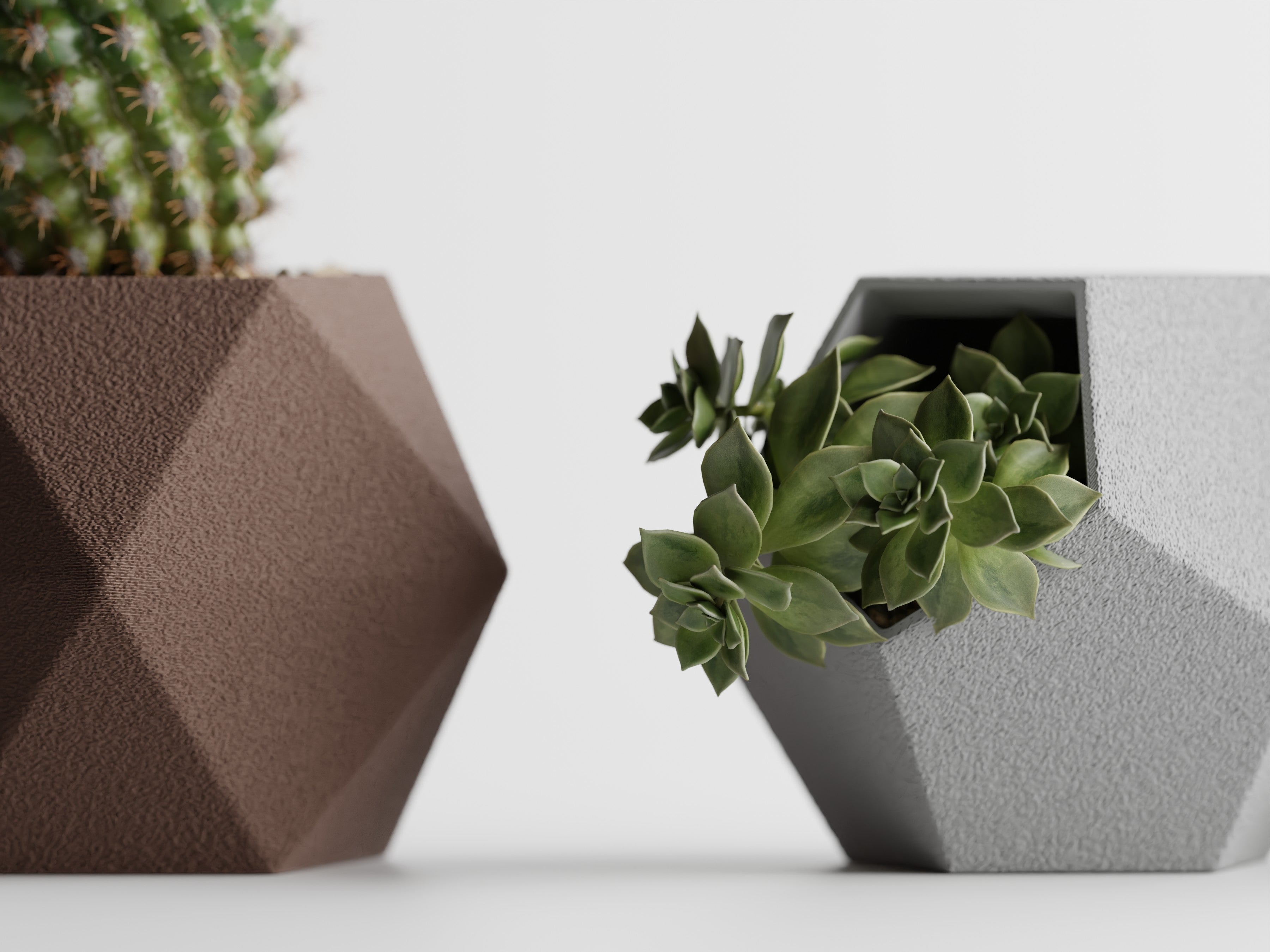 GeoTrio – Set of 3 Geometric Decorative Plant Pots