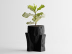 Concrete Texture Indoor Planter with Wood Grain Stand, 3D Printed Indoor Plant Pot, Succulent Pot, Modern Home Decor, Plant Lover Gift