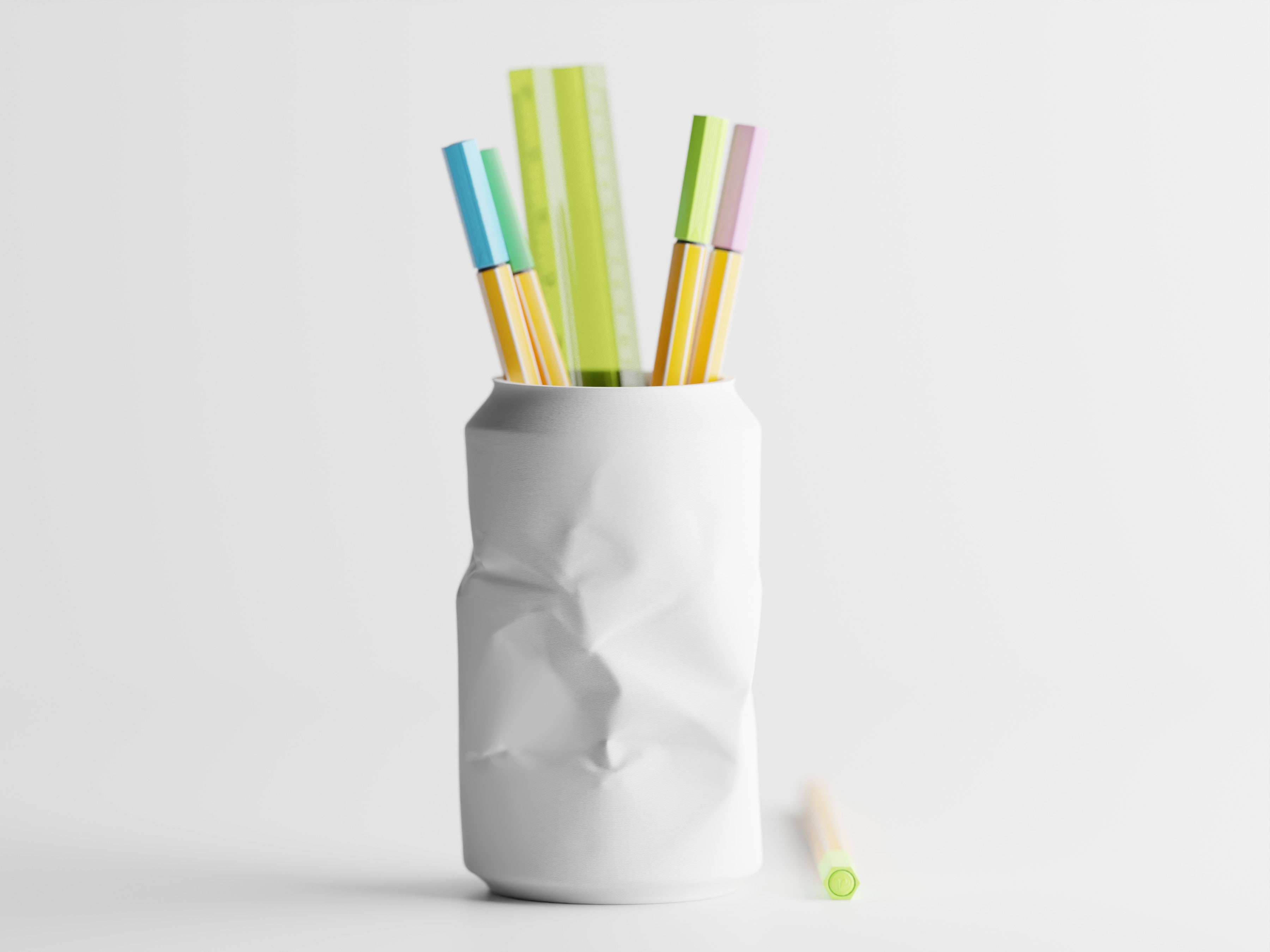 ScribbleCan – Crushed Soda Can Pen Holder | Unique Desk Organizer