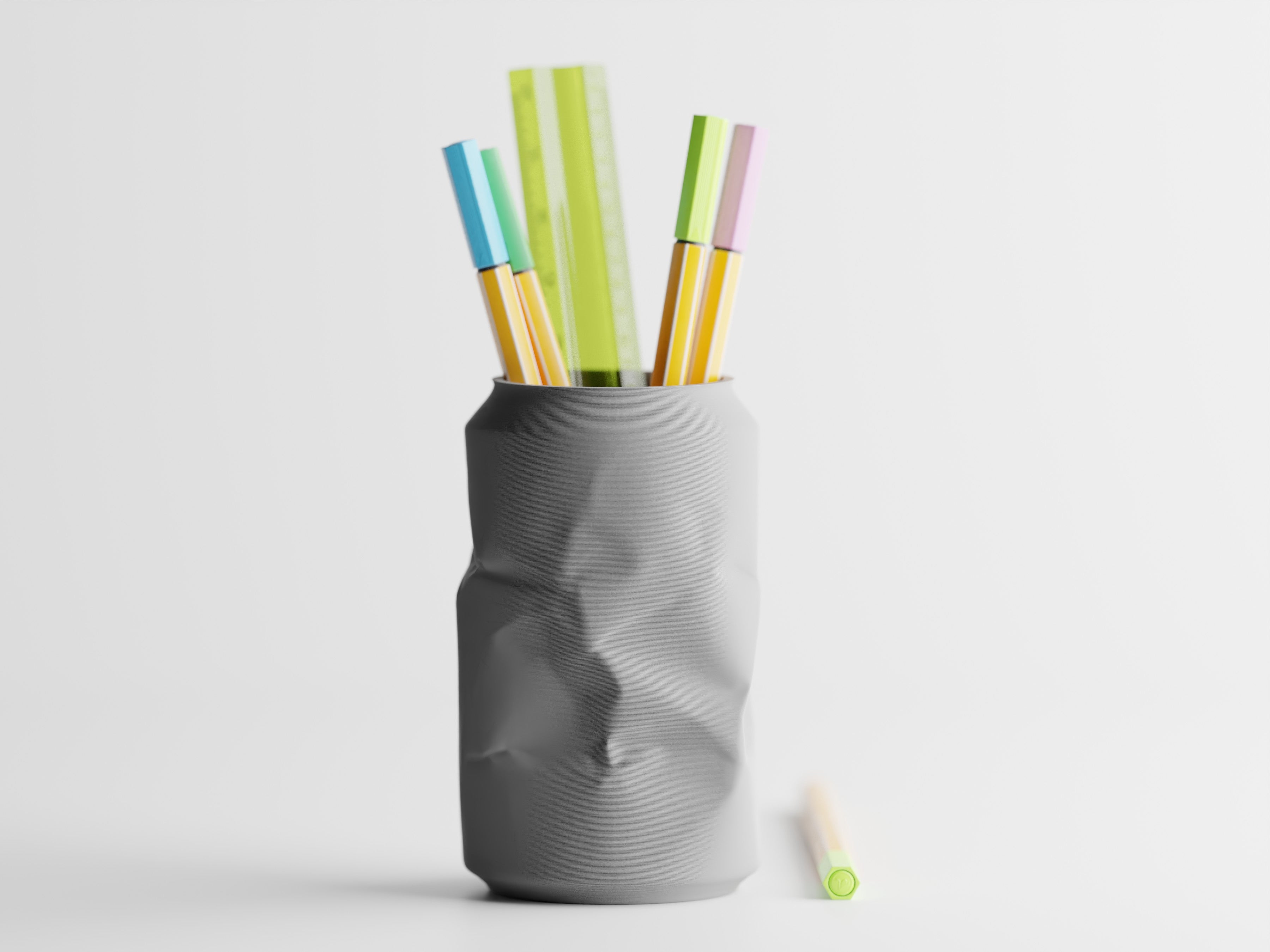 ScribbleCan – Crushed Soda Can Pen Holder | Unique Desk Organizer