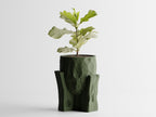 Concrete Texture Indoor Planter with Wood Grain Stand, 3D Printed Indoor Plant Pot, Succulent Pot, Modern Home Decor, Plant Lover Gift