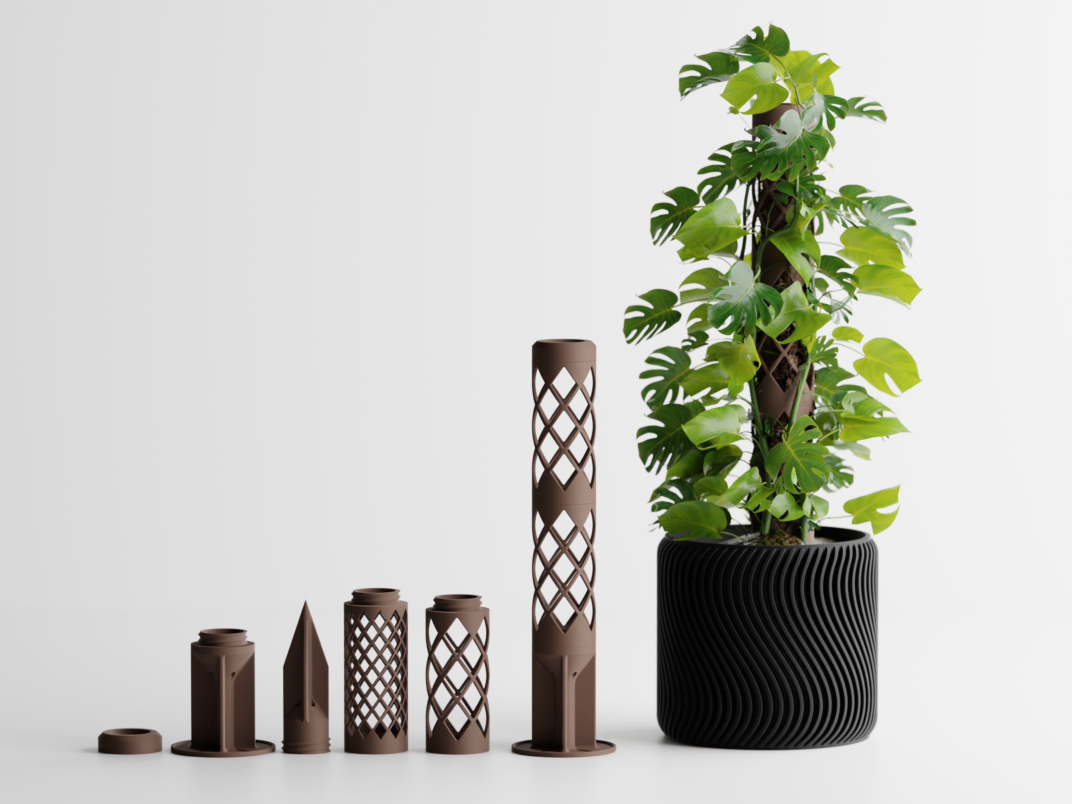 GrowPillar Modular Moss Pole – Stackable Climbing Plant Support for Monstera, Pothos & Philodendron | Small, Medium & Large | Made in Texas