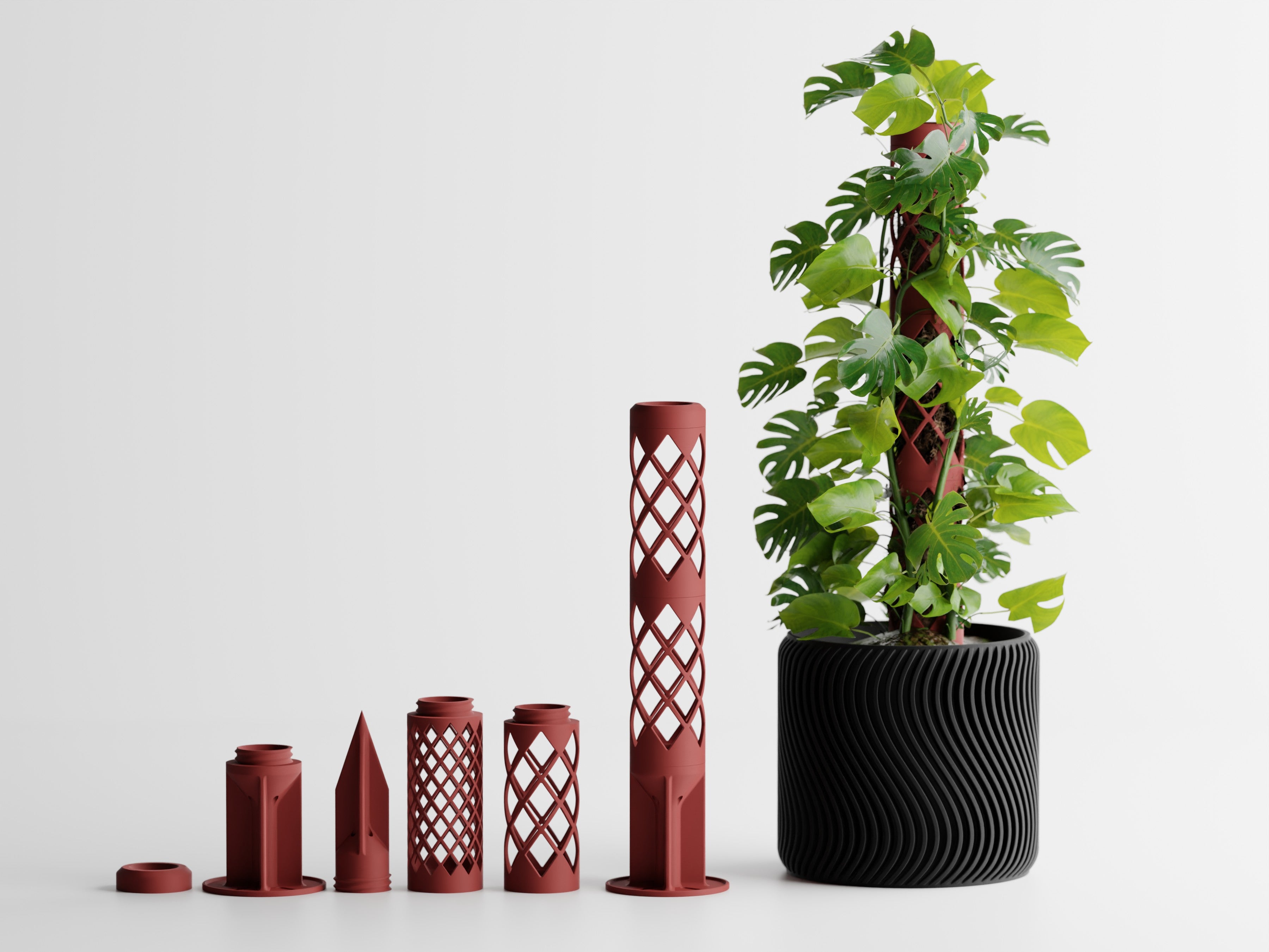 GrowPillar Modular Moss Pole – Stackable Climbing Plant Support for Monstera, Pothos & Philodendron | Small, Medium & Large | Made in Texas