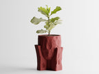 Concrete Texture Indoor Planter with Wood Grain Stand, 3D Printed Indoor Plant Pot, Succulent Pot, Modern Home Decor, Plant Lover Gift