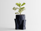 Concrete Texture Indoor Planter with Wood Grain Stand, 3D Printed Indoor Plant Pot, Succulent Pot, Modern Home Decor, Plant Lover Gift