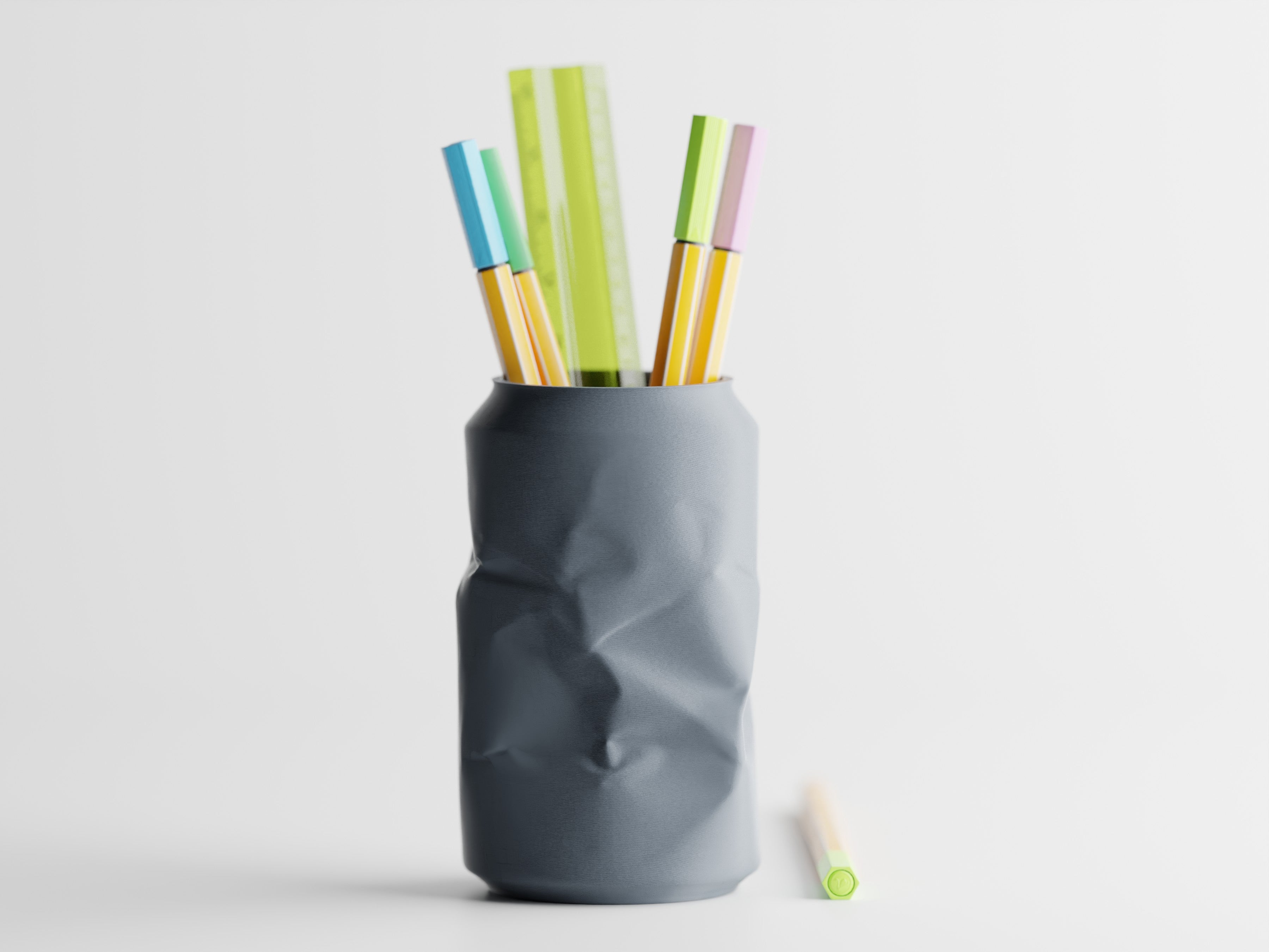 ScribbleCan – Crushed Soda Can Pen Holder | Unique Desk Organizer