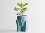 Concrete Texture Indoor Planter with Wood Grain Stand, 3D Printed Indoor Plant Pot, Succulent Pot, Modern Home Decor, Plant Lover Gift
