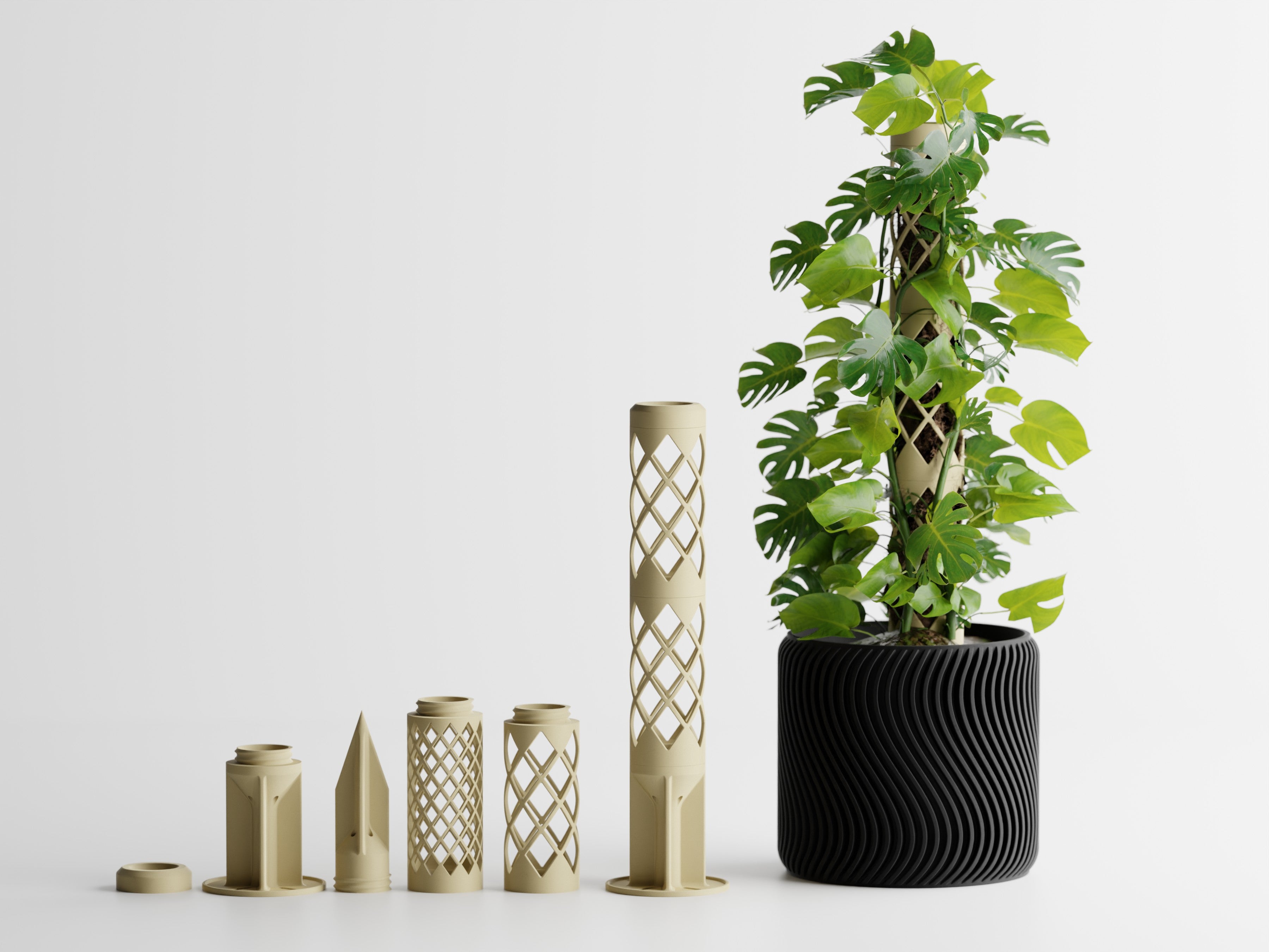 GrowPillar Modular Moss Pole – Stackable Climbing Plant Support for Monstera, Pothos & Philodendron | Small, Medium & Large | Made in Texas