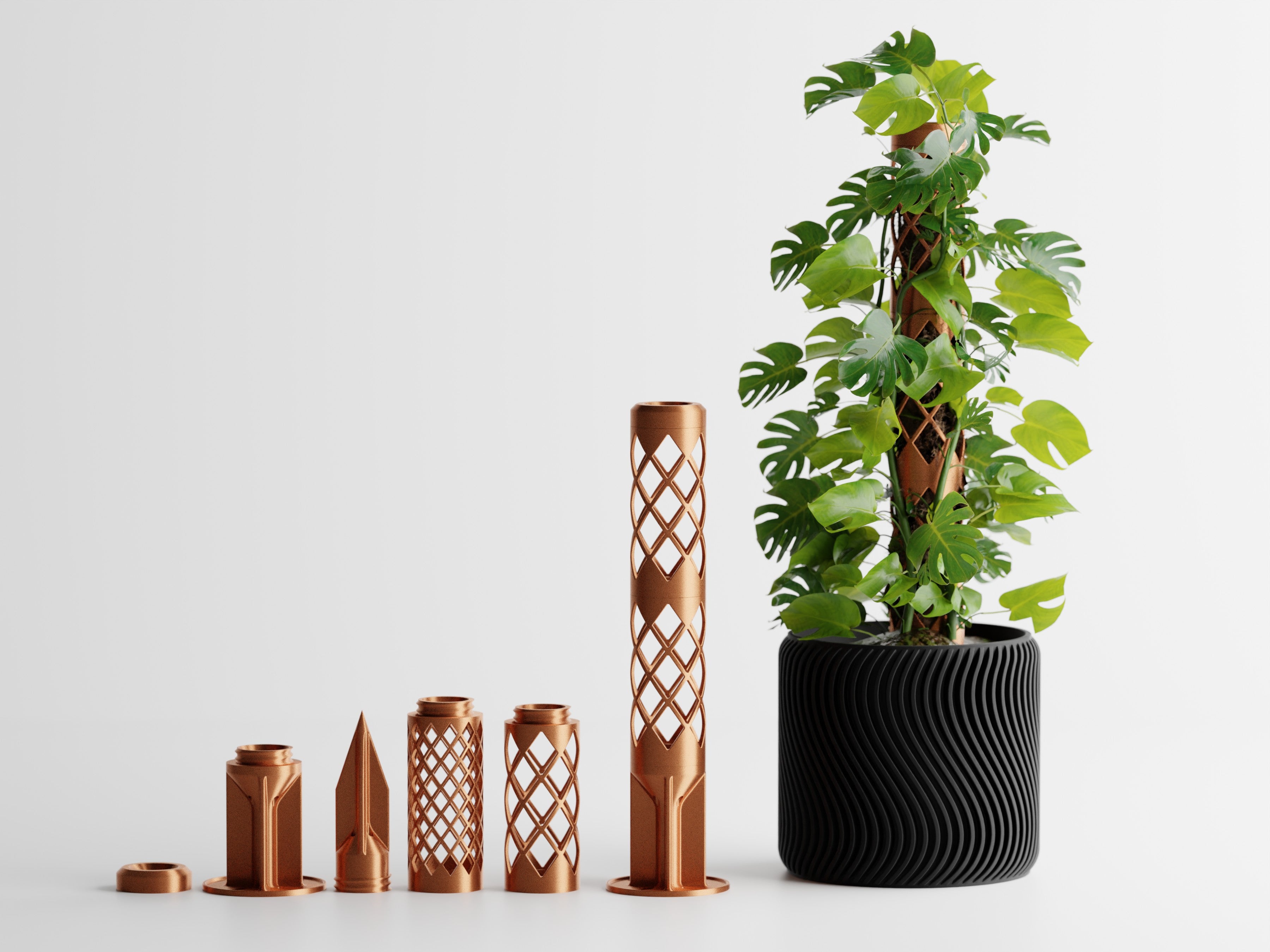 GrowPillar Modular Moss Pole – Stackable Climbing Plant Support for Monstera, Pothos & Philodendron | Small, Medium & Large | Made in Texas