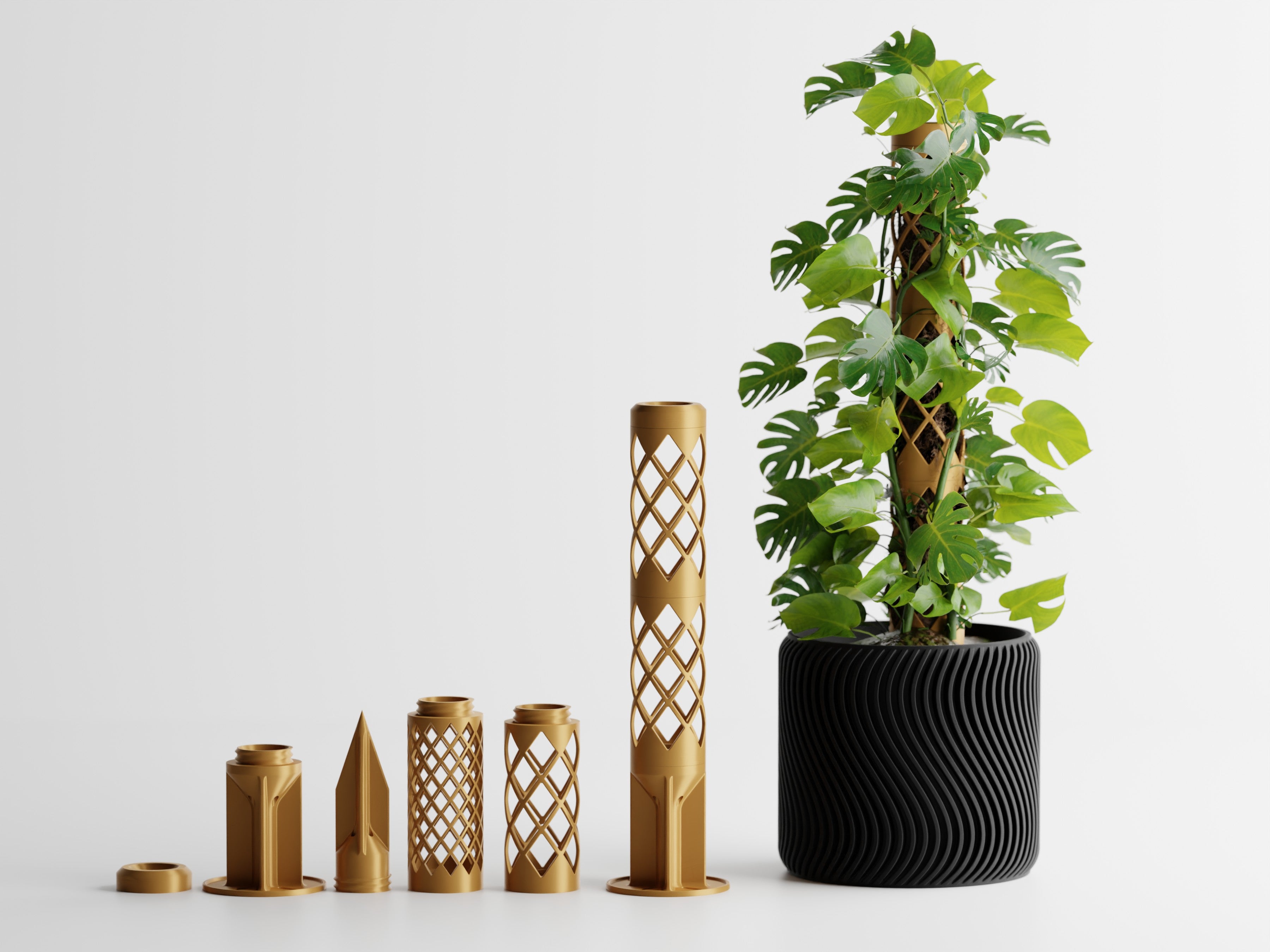 GrowPillar Modular Moss Pole – Stackable Climbing Plant Support for Monstera, Pothos & Philodendron | Small, Medium & Large | Made in Texas