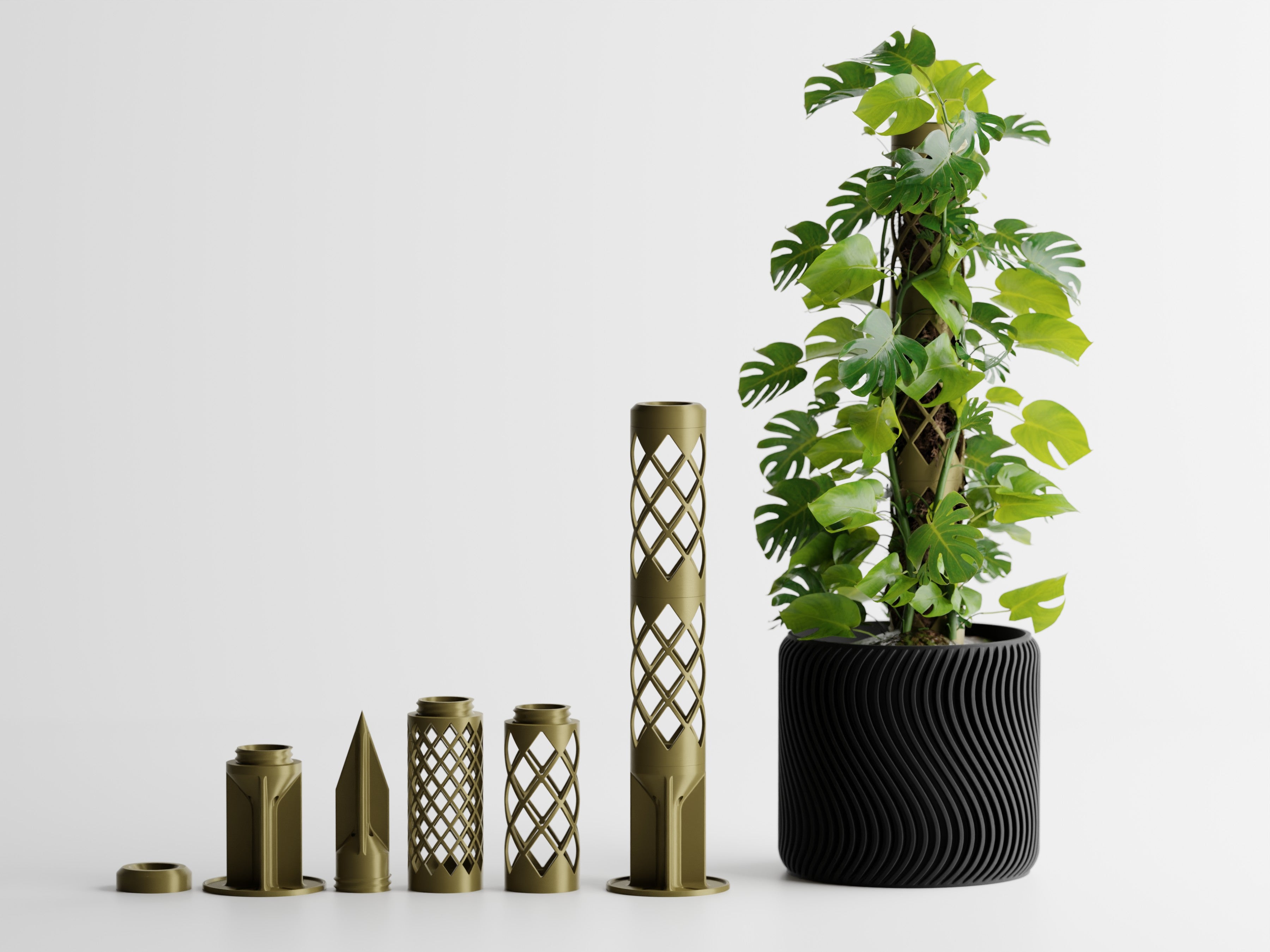 GrowPillar Modular Moss Pole – Stackable Climbing Plant Support for Monstera, Pothos & Philodendron | Small, Medium & Large | Made in Texas