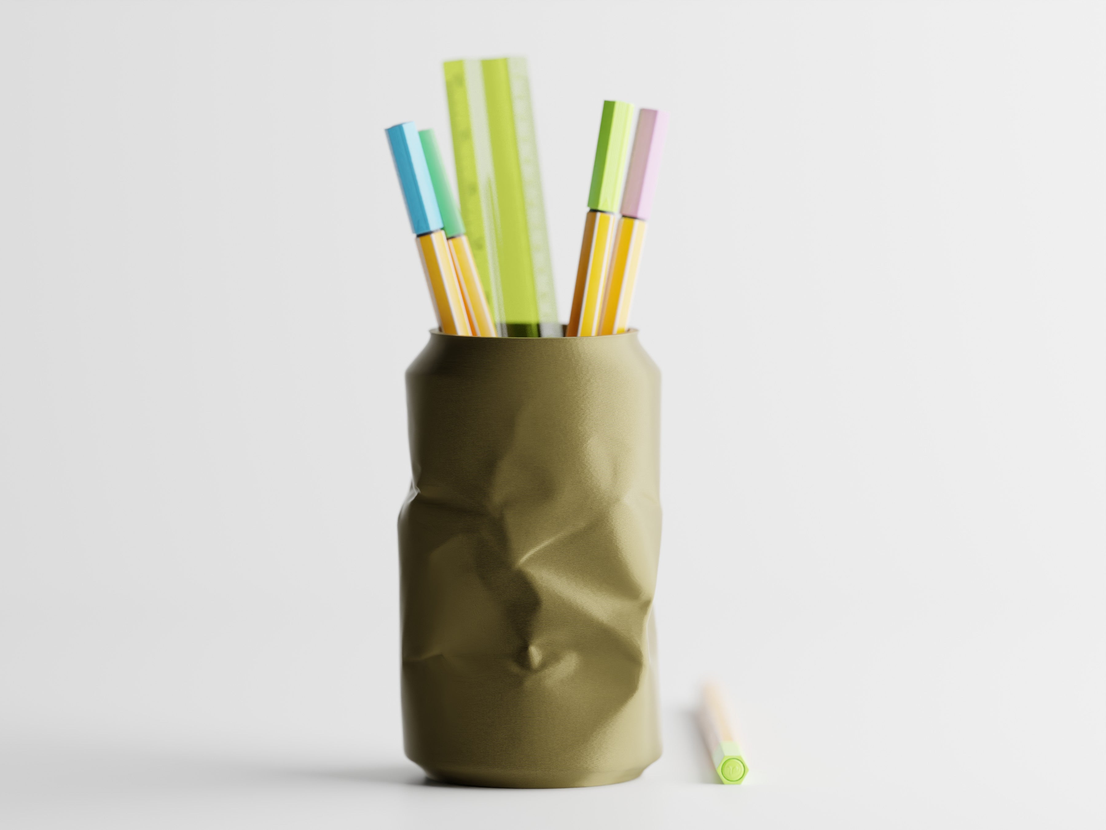 ScribbleCan – Crushed Soda Can Pen Holder | Unique Desk Organizer