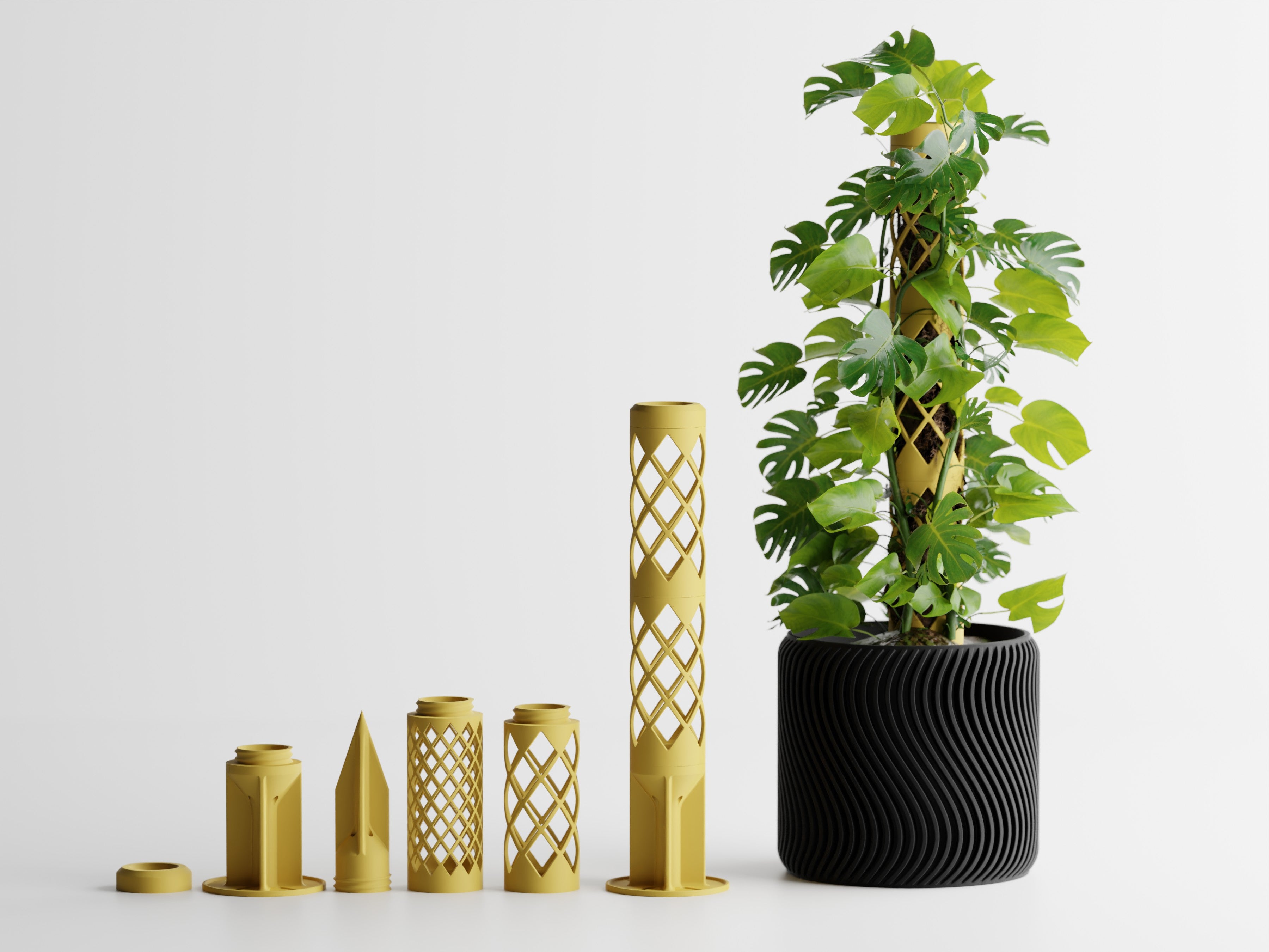 GrowPillar Modular Moss Pole – Stackable Climbing Plant Support for Monstera, Pothos & Philodendron | Small, Medium & Large | Made in Texas