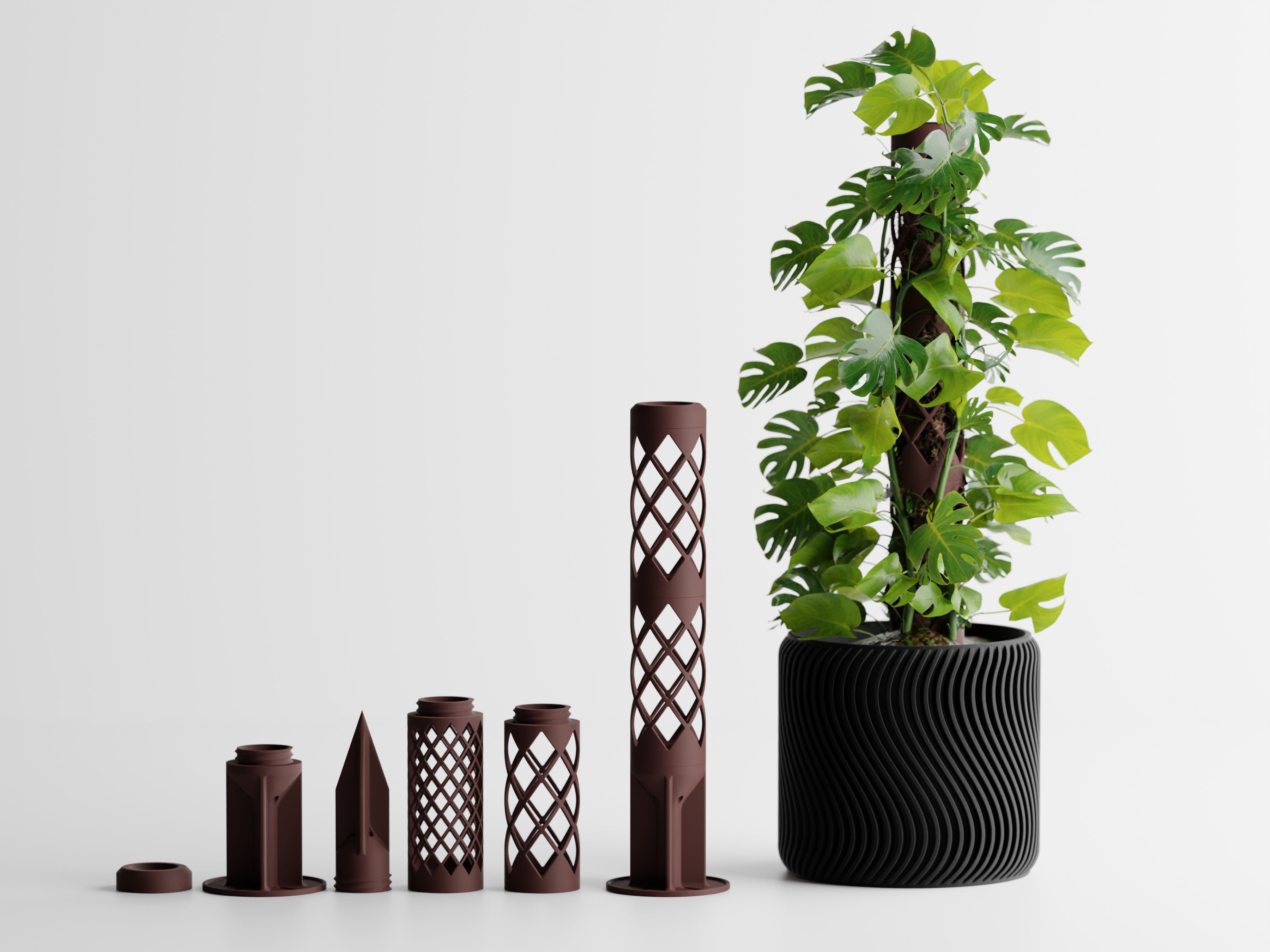 GrowPillar Modular Moss Pole – Stackable Climbing Plant Support for Monstera, Pothos & Philodendron | Small, Medium & Large | Made in Texas