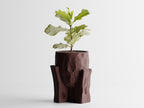 Concrete Texture Indoor Planter with Wood Grain Stand, 3D Printed Indoor Plant Pot, Succulent Pot, Modern Home Decor, Plant Lover Gift