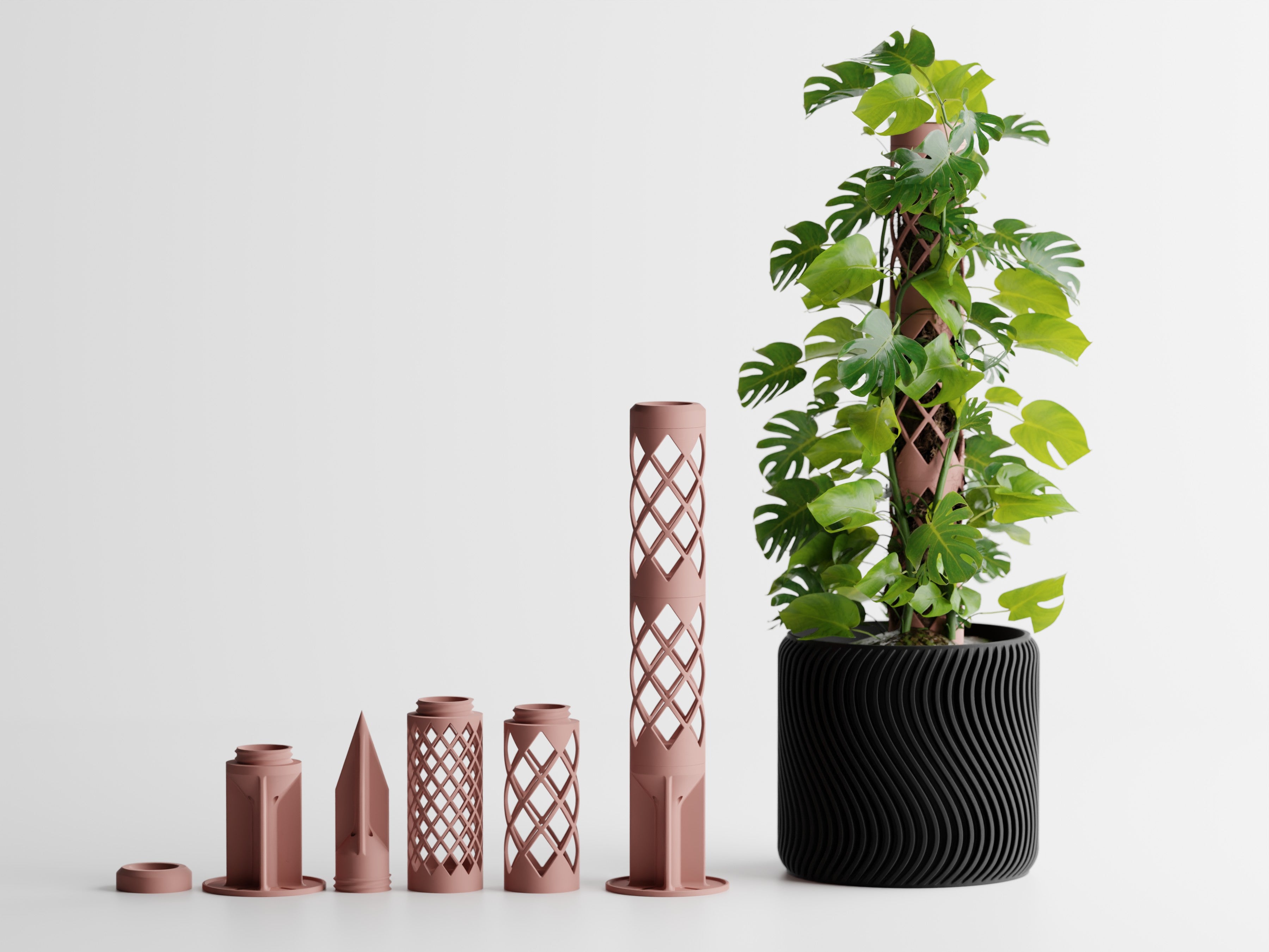 GrowPillar Modular Moss Pole – Stackable Climbing Plant Support for Monstera, Pothos & Philodendron | Small, Medium & Large | Made in Texas