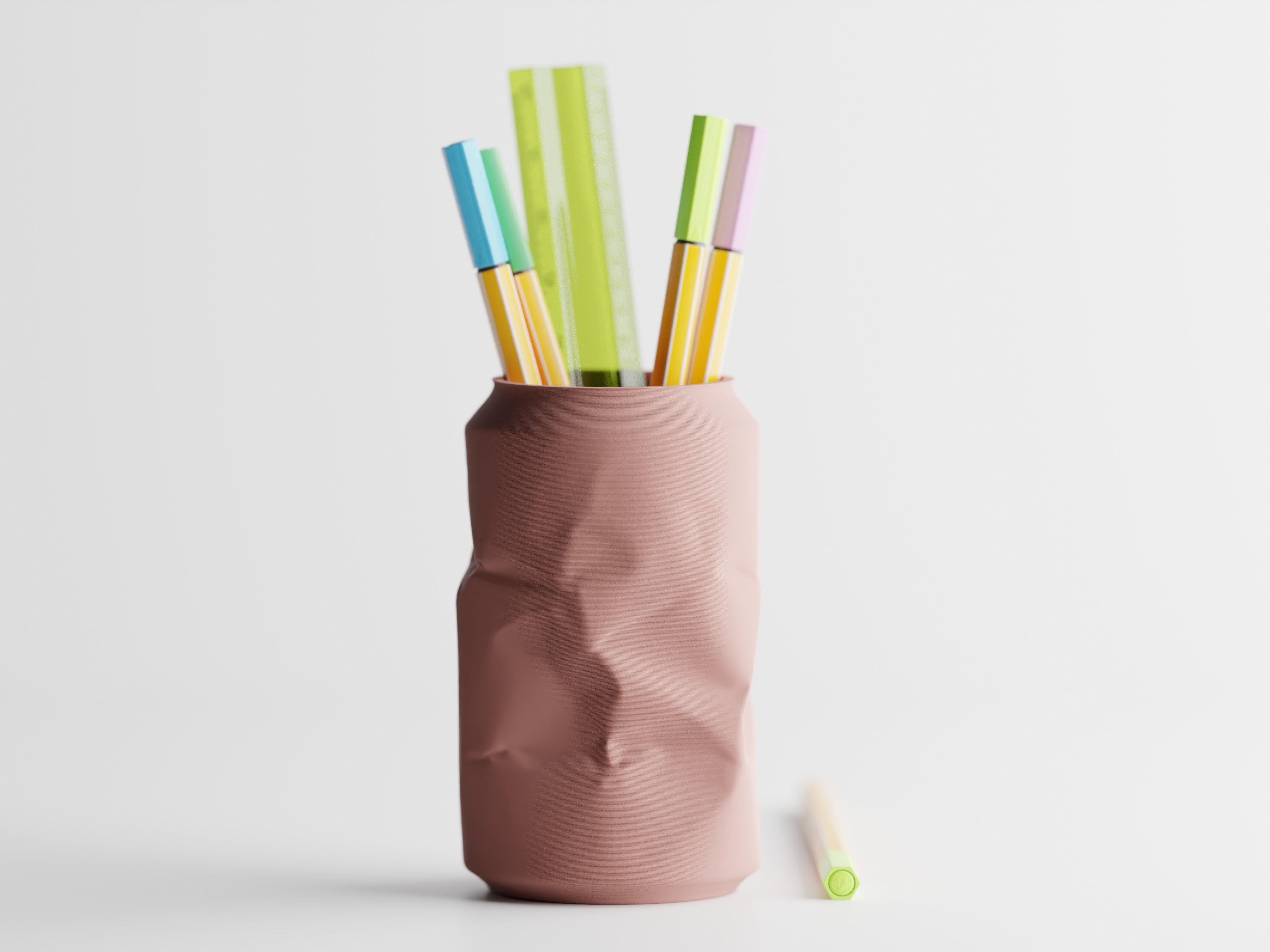 ScribbleCan – Crushed Soda Can Pen Holder | Unique Desk Organizer