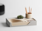 ContourDock – Modern Sculpted Desk Organizer with Multi-Slot Insert