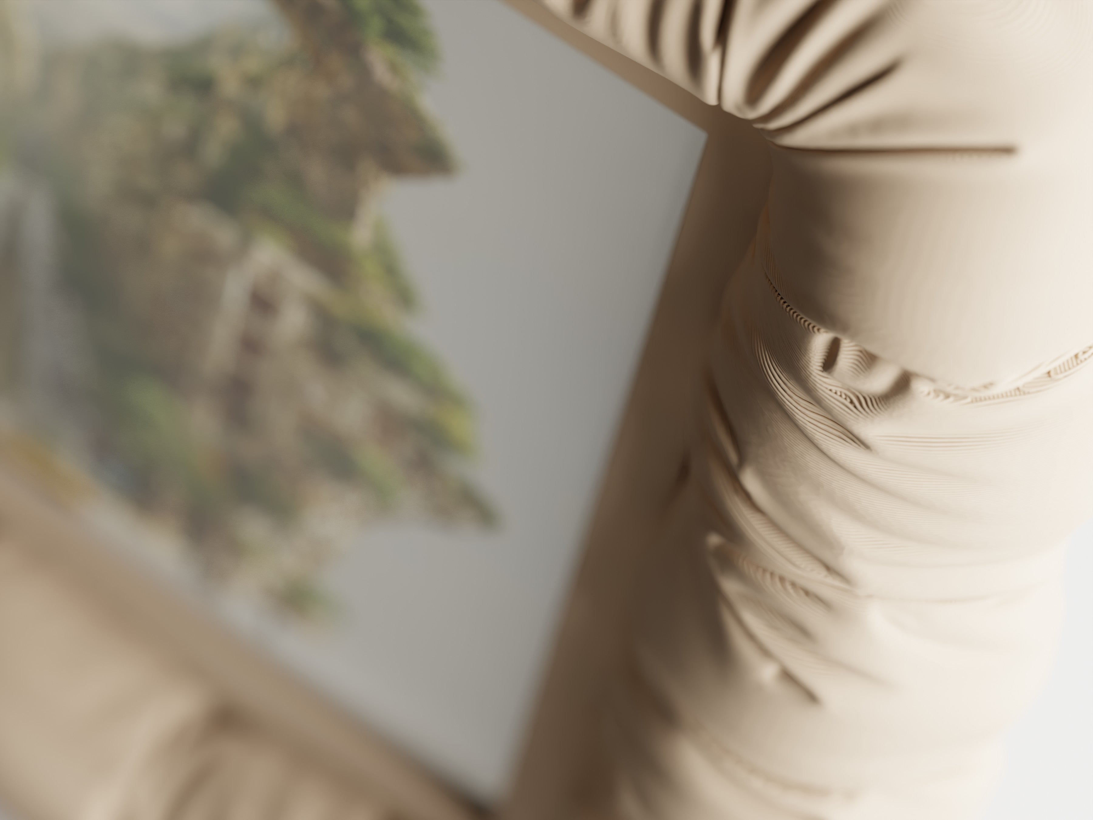 modern 3d printed photo frame with soft padded curves