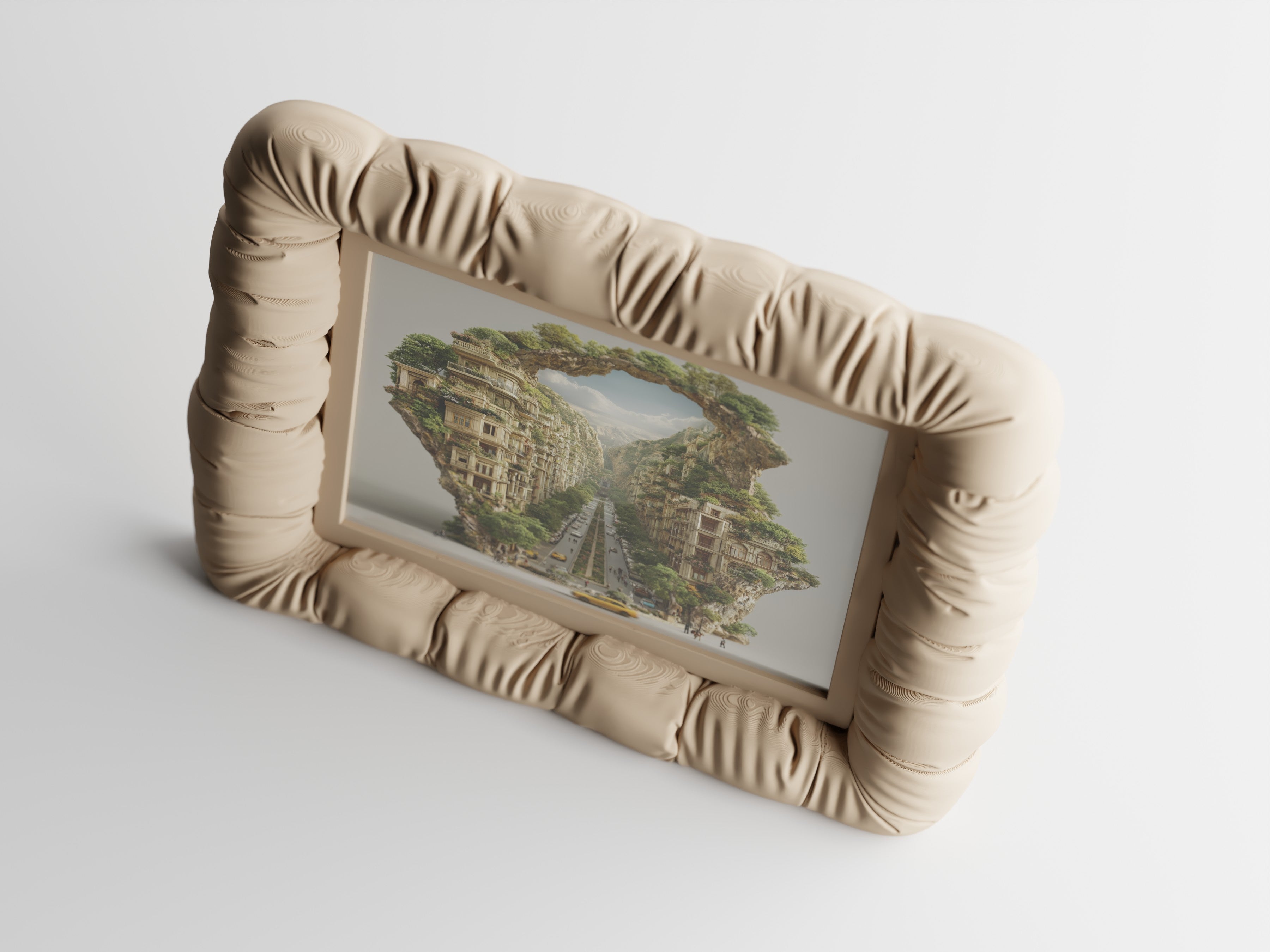 fabric inspired decorative picture frame for modern home decor