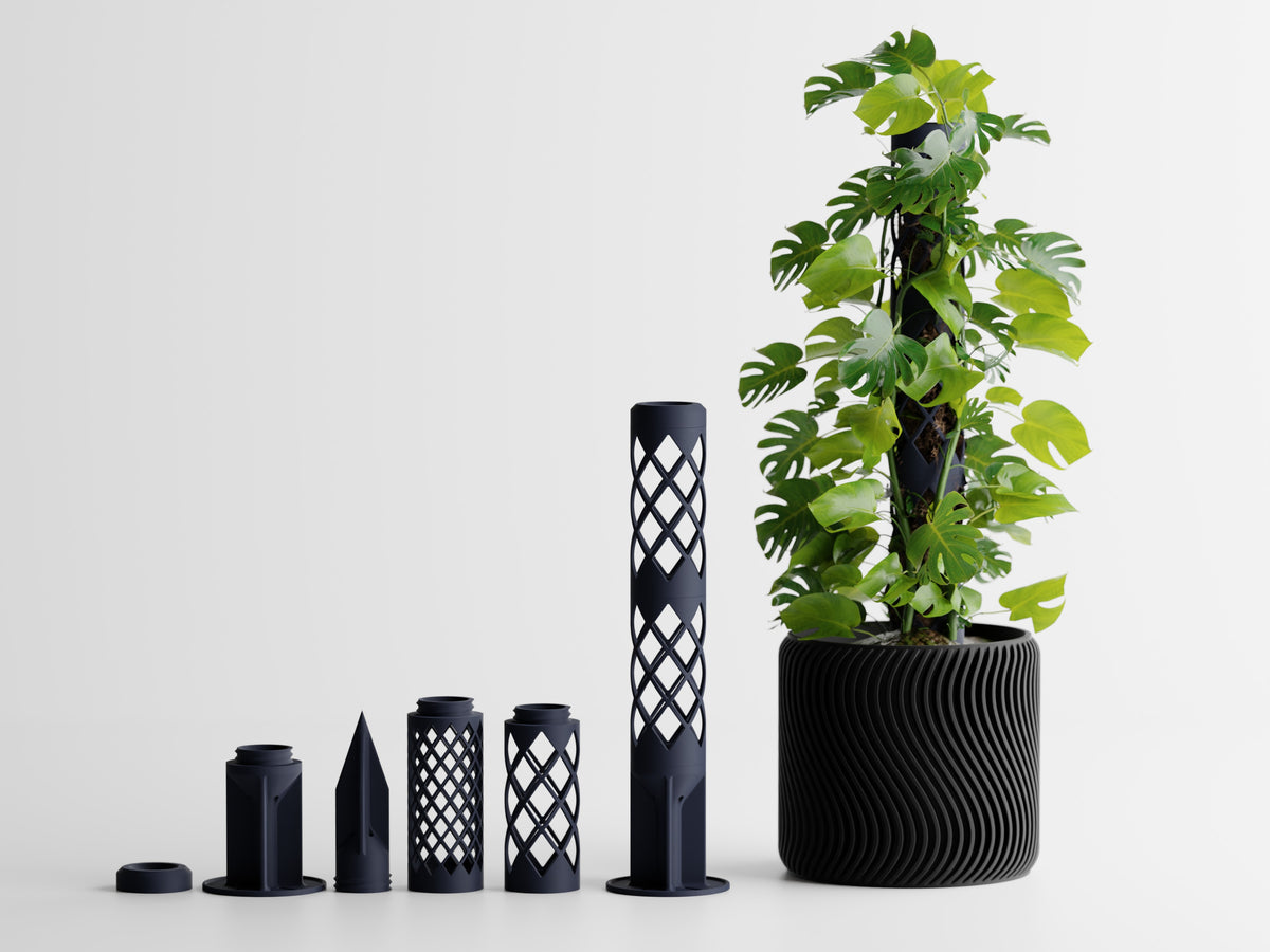 GrowPillar modular moss pole for Monstera, Pothos and Philodendron climbing plants Blue