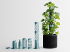 GrowPillar modular moss pole for Monstera, Pothos and Philodendron climbing plants Light Blue