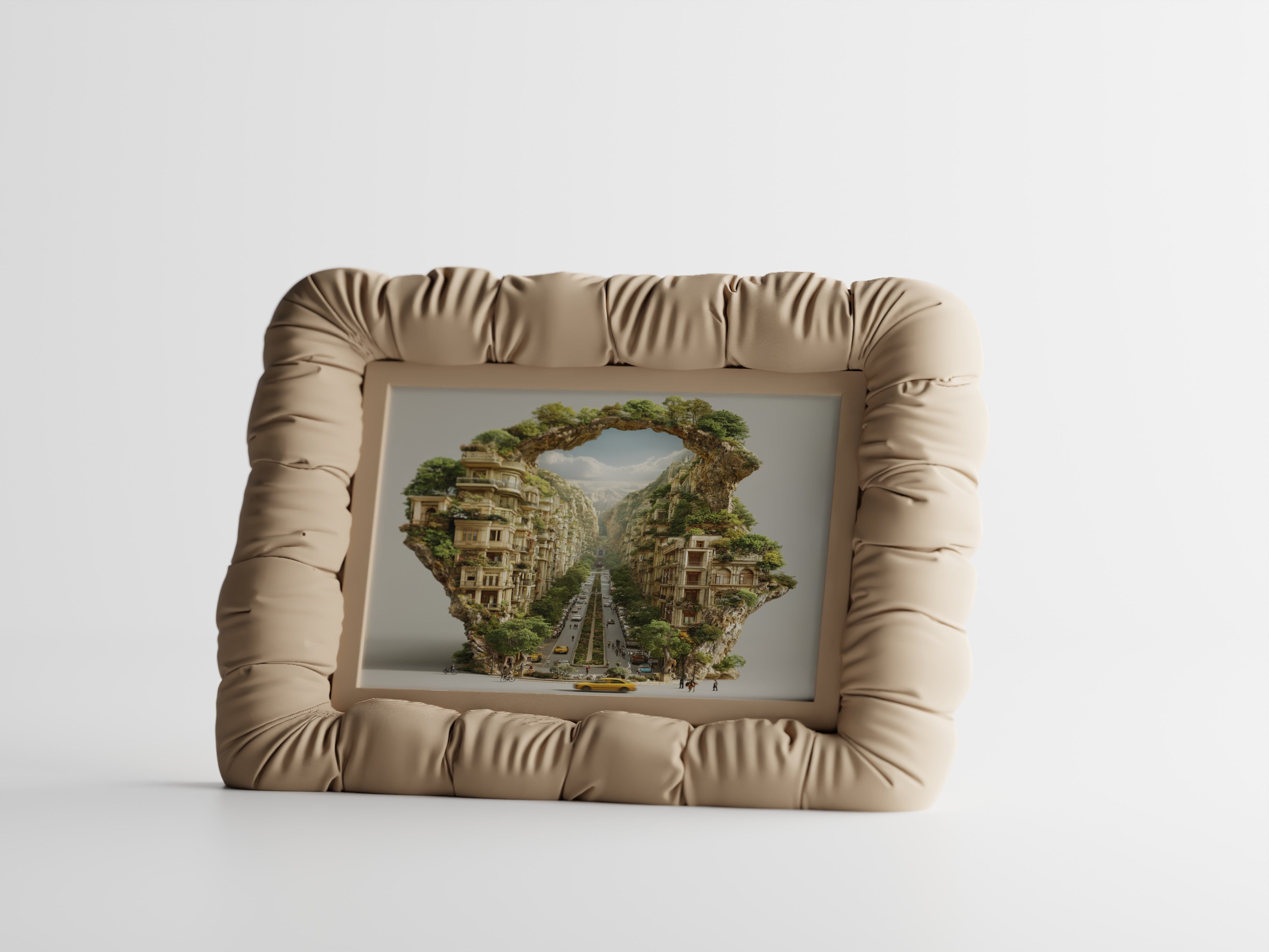 Velisse soft sculptural picture frame with fabric inspired design